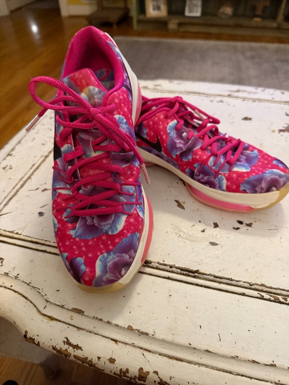 Nike Youth Kevin Durant Floral Running Sneakers